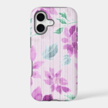 Étui iPhone Floral Aquarelle Lavande Vintage