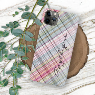 Coque iPhone French Shabby Chic Country Cottage Plaid Motif
