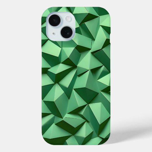 Étui iPhone géométrique vert foncé, audacieux et m (Verso)