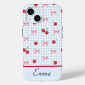 Étui iPhone Gingham Coquette Bow Cherry (Verso)