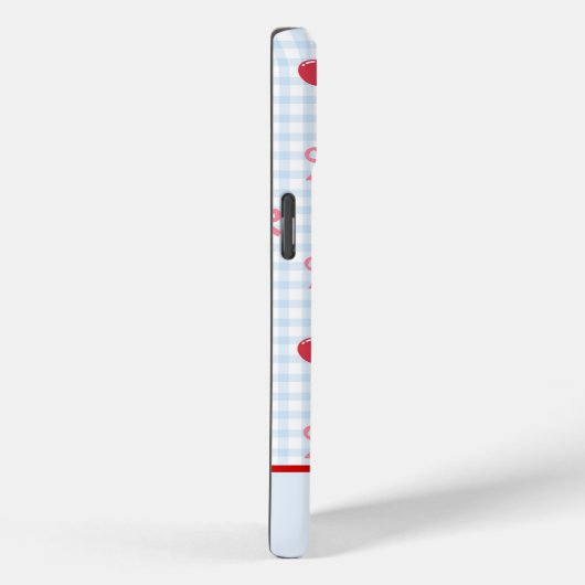 Étui iPhone Gingham Coquette Bow Cherry (Verso / Droite)