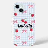 Étui iPhone Gingham Coquette Bow Cherry (Verso)