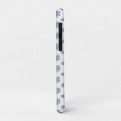 Étui iPhone / iPad à fleurs violettes avec initial (Dos/Gauche)
