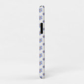 Étui iPhone / iPad à fleurs violettes avec initial (Dos/Droite)