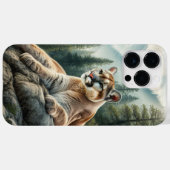 Étui iPhone / iPad aquarelle Lion de montagne (Verso (horizontal))