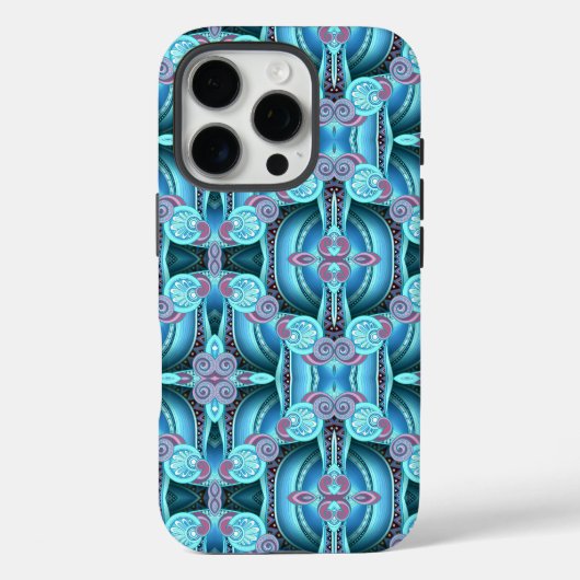 Étui iPhone / iPad Art Moderne en Bleu (Verso)