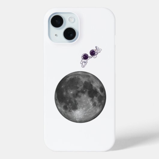 Étui iPhone / iPad Astronaute et Lune Espace iPhon (Verso)
