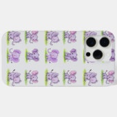 Étui iPhone/iPad bébé éléphant violet (Verso (horizontal))