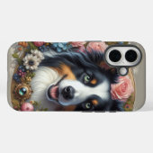 Étui iPhone / iPad Border Collie rose rose (Verso (horizontal))