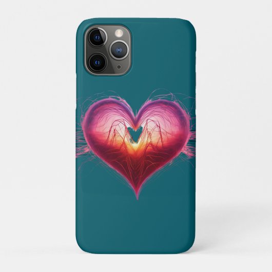 Étui iPhone / iPad Cœur Anatomique Néon (Dos)