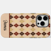 Étui iPhone / iPad en argyle beige personnalisable (Verso (horizontal))