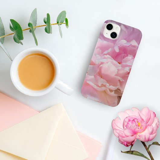 Étui iPhone / iPad Fleurs de pivoine rose