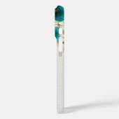 Étui iPhone / iPad Fleurs de Teal foncé & Feuilles (Verso / Gauche)