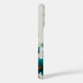 Étui iPhone / iPad Fleurs de Teal foncé & Feuilles (Verso / Droite)