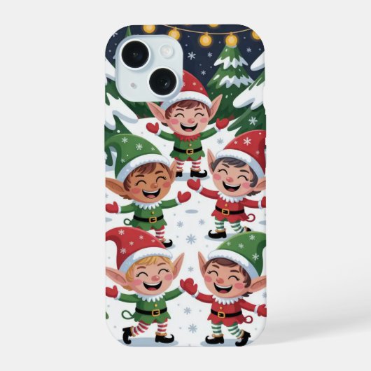 Étui iPhone / iPad flocons de lutins de Noël espiè (Verso)