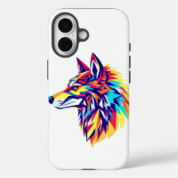 Étui iPhone / iPad Loup Géométrique Coloré