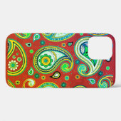 Étui iPhone / iPad Paisley Rouge et Vert (Verso (horizontal))