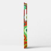Étui iPhone / iPad Paisley Rouge et Vert (Verso / Gauche)