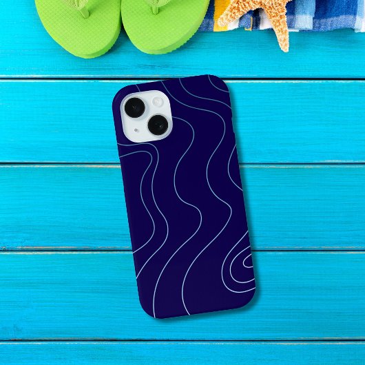 Étui iPhone / iPad Vagues Bleu Clair Bleu Foncé Co