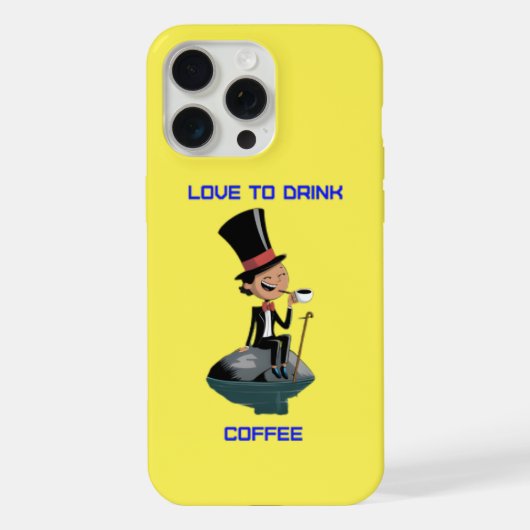 Étui iPhone "J'adore boire du café"  (Verso)