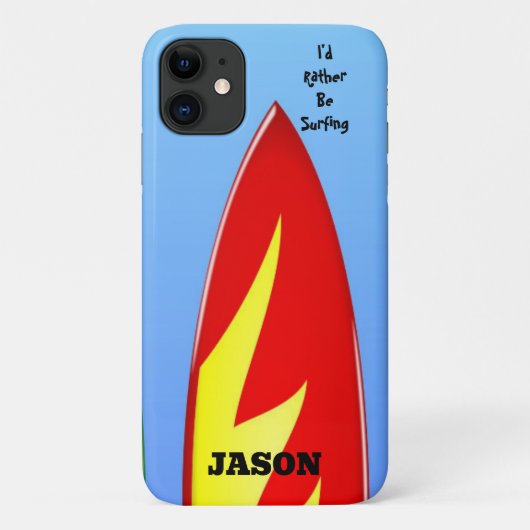 Étui iPhone "Je préfère surfer" Planche de surf ro (Dos)