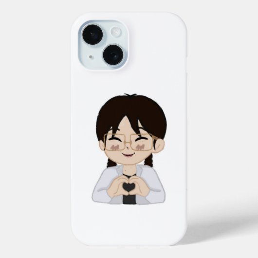 Étui iPhone Mains Cœur Chibi Mignon (Verso)