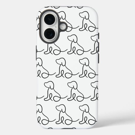 Étui iPhone Minimaliste Ligne de Chien (Verso)