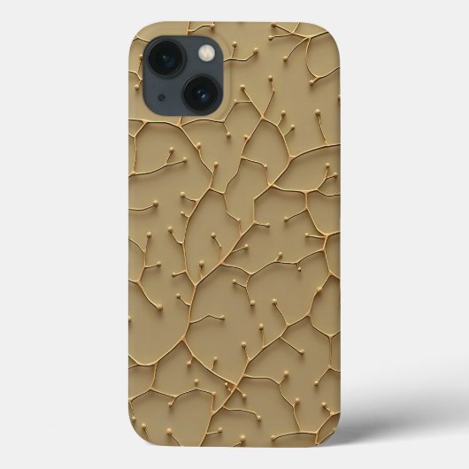 Étui iPhone moderne à texture craquelée Kaki (Verso)