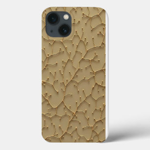 Étui iPhone Moderne à Texture Khaki Craquelée
