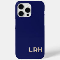 Étui iPhone Monogramme Minimaliste Kaki et Navy