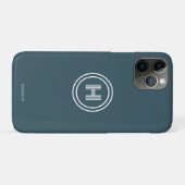 Étui iPhone | Monogramme simple moderne (Dos (Horizontal))