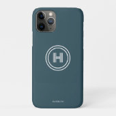 Étui iPhone | Monogramme simple moderne (Dos)