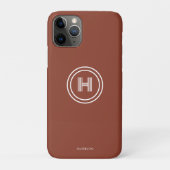 Étui iPhone | Monogramme simple moderne (Dos)