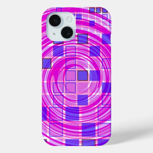 Étui iPhone Mosaïque Tourbillon Rose Violet (Verso)