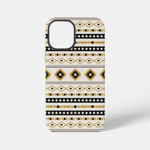 Coque iPhone Motif de Motifs Mixtes Aztec Gold Black Cream