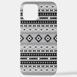Coque iPhone Motif de motifs mixtes noir blanc aztèque