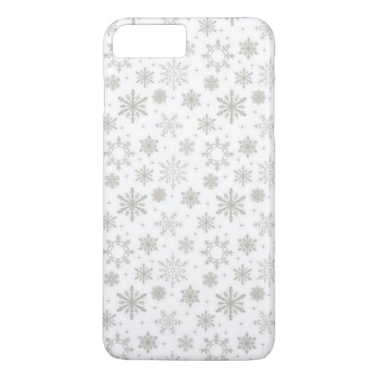 Étui iPhone motif Flocons de neige argentés (Dos)