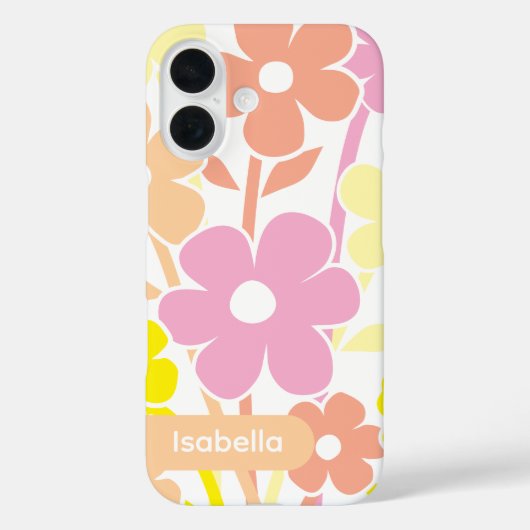 Étui iPhone motif floral coloré esthétique (Verso)