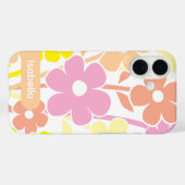 Étui iPhone motif floral coloré esthétique (Verso (horizontal))