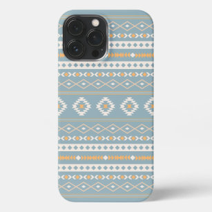 Etui iPhone 13 Pro Max Motif Motif Mixte Aztec Crème Bleu Orange