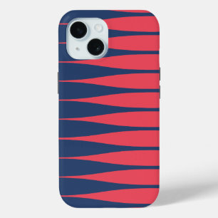 Étui iPhone Navy Blue et Rouge Striation