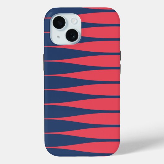 Étui iPhone Navy Blue et Rouge Striation (Verso)