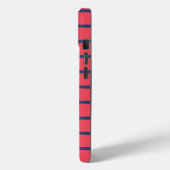 Étui iPhone Navy Blue et Rouge Striation (Verso / Gauche)