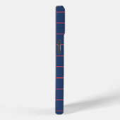 Étui iPhone Navy Blue et Rouge Striation (Verso / Droite)