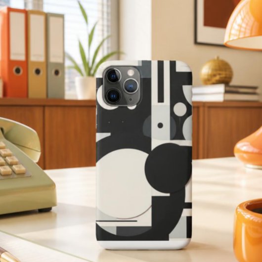 Étui Iphone noir et blanc rétro