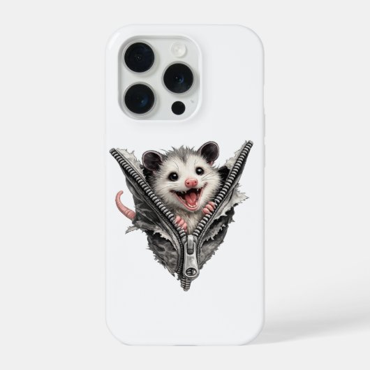 Étui iPhone Opossum Drôle en 3D dans une Pochette  (Verso)