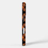Étui iPhone Orange Carreaux Esthétique Noir (Verso / Droite)