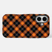Étui iPhone Orange Carreaux Esthétique Noir (Verso (horizontal))
