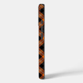 Étui iPhone Orange Carreaux Esthétique Noir (Verso / Gauche)