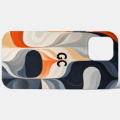 Étui IPhone Orange Rétro Noir et Gris (Verso (horizontal))